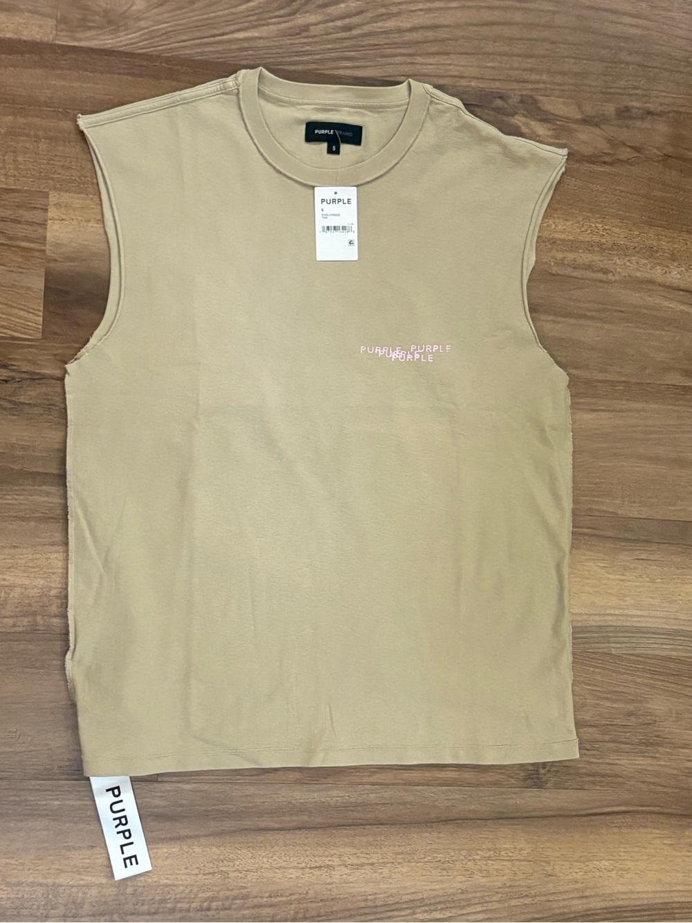 PURPLE Men's Sleeveless Tank Top in Beige